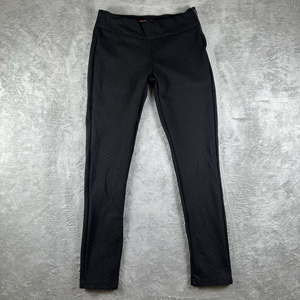 Patrizia Luca Milano Women's S Black Textured Leggings Pants Stretch‎ Jacquard